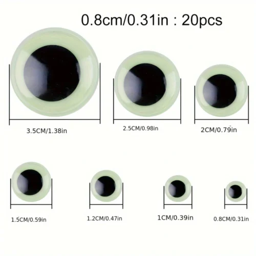 10pz occhi luminosi autoadesivi accessori fai-da-te creativi