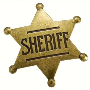 1pz spilla distintivo sceriffo metallo festa cowboy western costume