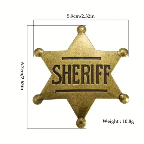 1pz spilla distintivo sceriffo metallo festa cowboy western costume