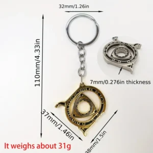 Portachiavi rotante lega zinco cromato accessorio modifica auto uomo