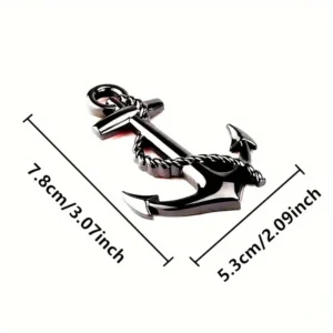 1pz emblema ancora nave pirata metallo cromato auto barca nautica