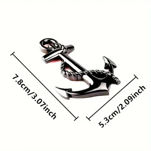 1pz emblema ancora nave pirata metallo cromato auto barca nautica