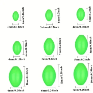 400pz perline pesca plastica fluorescente oliva protettiva set attrezzatura