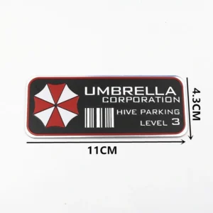 Adesivo Auto Moto Alluminio Nido D'ape Umbrella Corp Level 3 Decorazione
