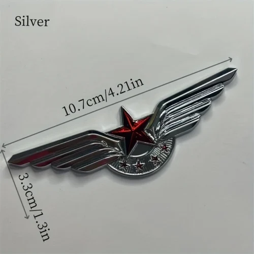 1pz distintivo auto metallo 3D ali angelo 5 stelle cromato logo copertura