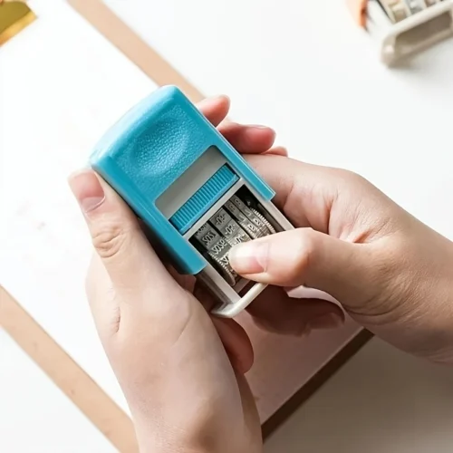 Timbro data blu flusso inchiostro gomma PP resistente uso ufficio quotidiano