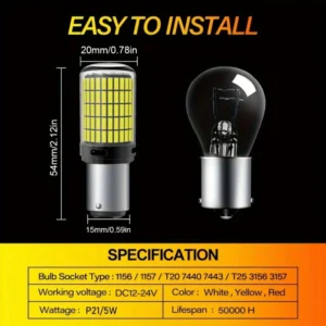 2pz lampadine LED 1157 P21/5W Bay15D 4014SMD bianco stop retro direzione auto