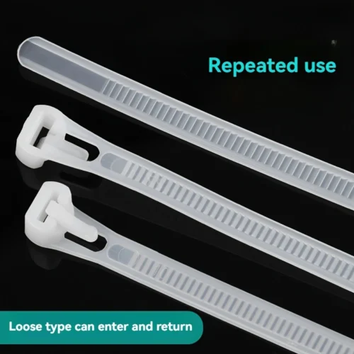 100pz fascette fermacavo nylon riutilizzabili bianco nero festa natale