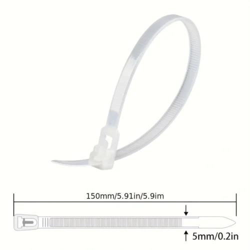 100pz fascette fermacavo nylon riutilizzabili bianco nero festa natale