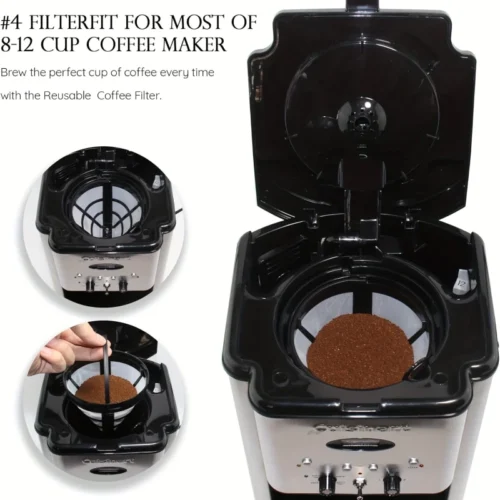 Filtro caffè conico riutilizzabile #4 macchine 8-12 tazze nylon ricambio