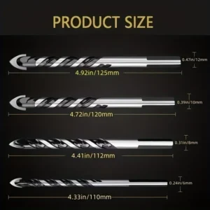 Set punte trapano muratura 5pz acciaio tungsteno carburo legno cemento