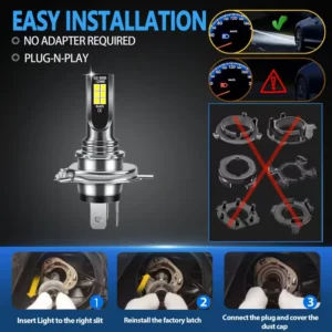 Lampadina LED H4 9003 HB2 21 SMD 6000K Luce Bianca Auto Moto Fari