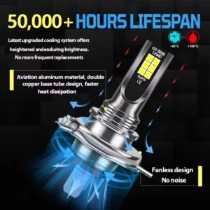 Lampadina LED H4 9003 HB2 21 SMD 6000K Luce Bianca Auto Moto Fari