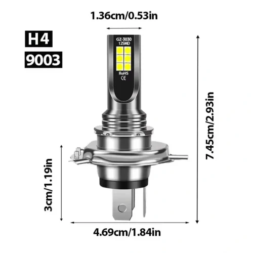 Lampadina LED H4 9003 HB2 21 SMD 6000K Luce Bianca Auto Moto Fari