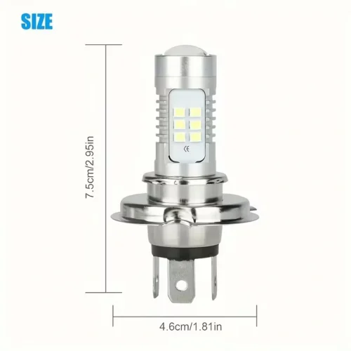 Lampadina LED H4 9003 3570 CSP Auto Moto Camion 6000K DRL 12V-24V