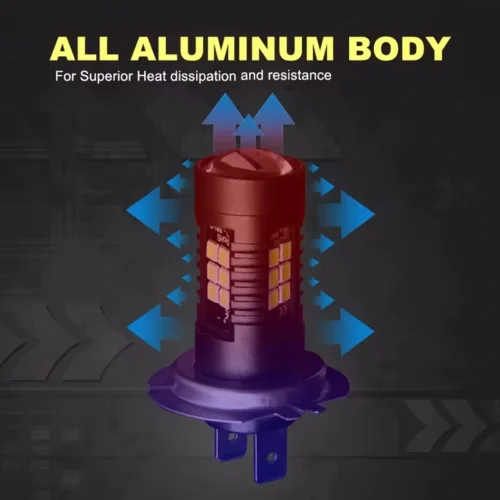 Lampadina LED H4 Auto 21 Chip SMD3030 6000K Luce Bianca 12V 24V