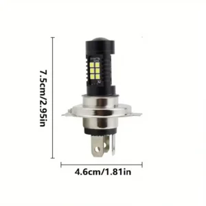 Lampadina LED H4 Auto 21 Chip SMD3030 6000K Luce Bianca 12V 24V