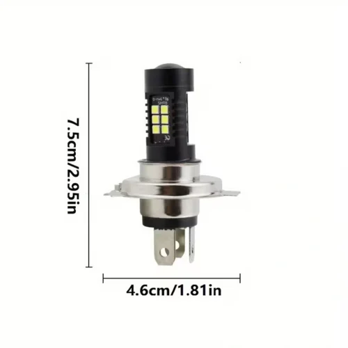 Lampadina LED H4 Auto 21 Chip SMD3030 6000K Luce Bianca 12V 24V