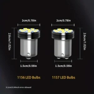 2x luci segnalazione auto LED 1156 S25 G18 R5W BA15S P21W 2835 alta luminosità