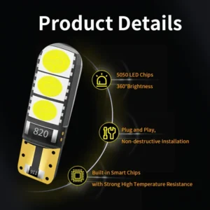 2x luce segnalazione LED T10 W5W 5050 6 LED bianco rapido dissipazione auto