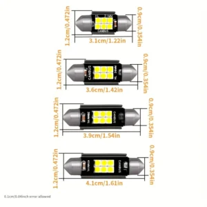 2x fari segnalazione LED 3030 36mm decodifica rapida targa porta 12V auto