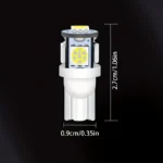 2x lampadine LED T10 W5W 5050 5LED alta luminosità indicatori bianchi 12V