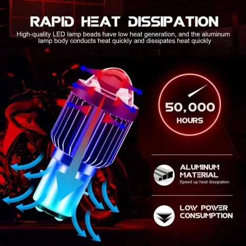 Heyword lampadina LED moto H6 super luminosa 12-80V raffreddamento alluminio