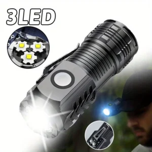 MACROCOSM luce pesca 3-LED USB ricaricabile clip lampada magnetica campeggio