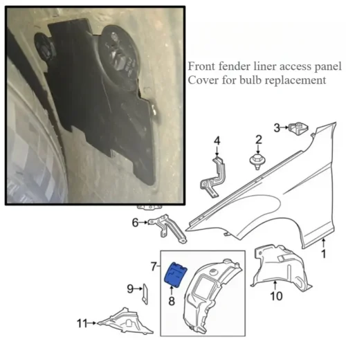 Pannello accesso copertura parafango lampada per BMW E82 E88 E90 E91 51717143850