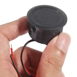 Voltimetro DC LED VERDE 4-100V rotondo 2 fili tester digitale pannello tensione