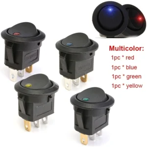 UMLIFE set 4 interruttori bilanciere 12V LED on off barca auto multicolore