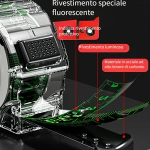 1pz metro nastro 3m acciaio fluorescente autobloccante righello codice laser