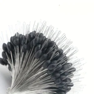 300pz perline gomma taglia M fermi lenze pesca carpa mosca mare nero