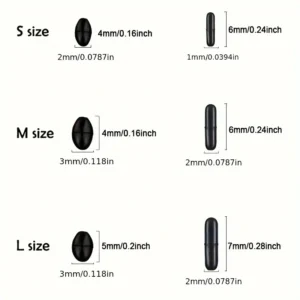 300pz perline gomma taglia M fermi lenze pesca carpa mosca mare nero