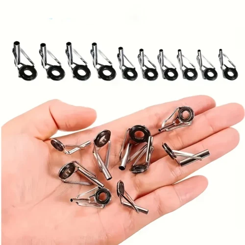 Kit riparazione canne pesca 10pz acciaio inox anelli guida ceramica resistenti