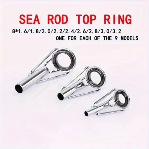 Kit riparazione canne pesca 10pz acciaio inox anelli guida ceramica resistenti