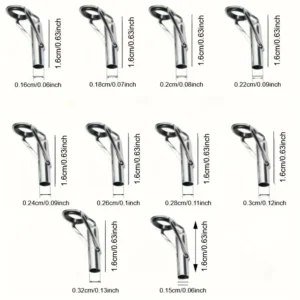Kit riparazione canne pesca 10pz acciaio inox anelli guida ceramica resistenti