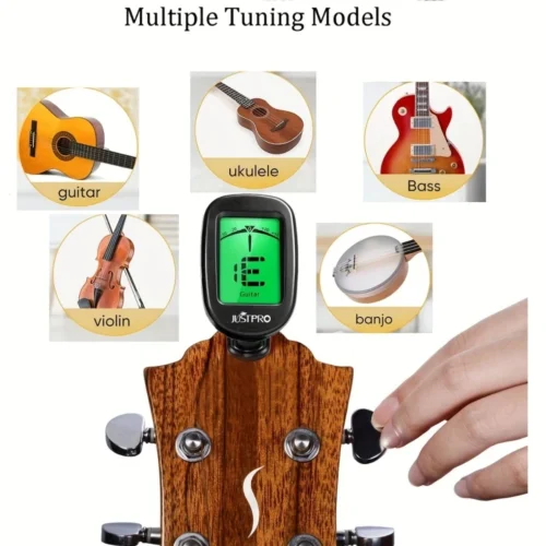 Accordatore chitarra 360° semitoni portatile universale acustica basso ukulele