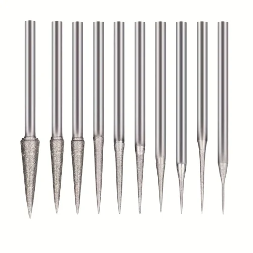 10pz teste smerigliatura diamante intaglio pietra punte rotanti 3/32
