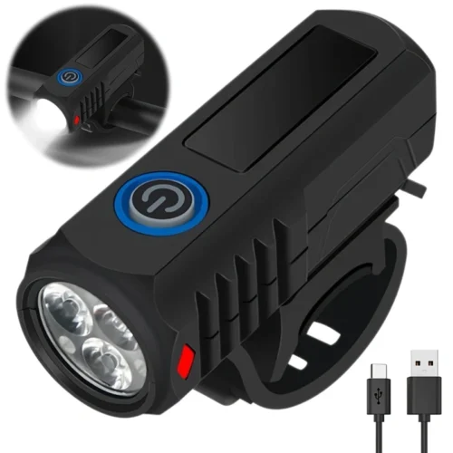 1pz luce bici LED anteriore strada ricaricabile clip portatile sicurezza