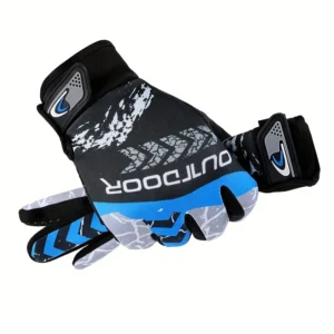 Guanti antivento blu touchscreen sport ciclismo escursionismo sci