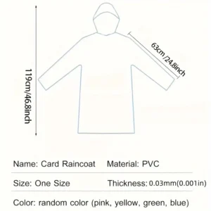 7pz poncho pioggia monouso trasparente leggero pieghevole custodia