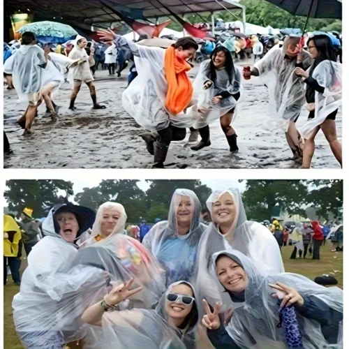 7pz poncho pioggia monouso trasparente leggero pieghevole custodia