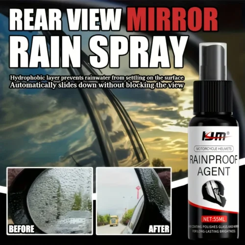Spray casco moto KJM idrorepellente UV cera liquida perle acqua protezione