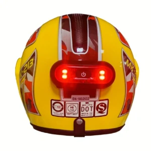 1pz luce LED casco posteriore mini torcia USB ricaricabile ciclismo notte