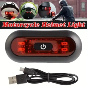 1pz luce LED casco posteriore mini torcia USB ricaricabile ciclismo notte