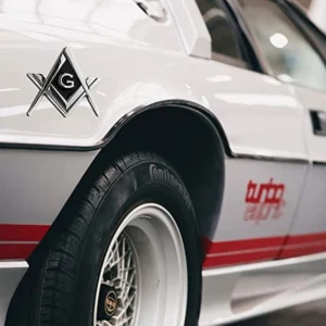 Emblema massonico auto cromato 6.99cm mason square bussola regalo decal