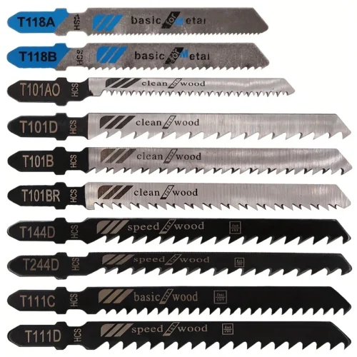 Set 10 lame seghetto alternativo T legno plastica metallo custodia resistente