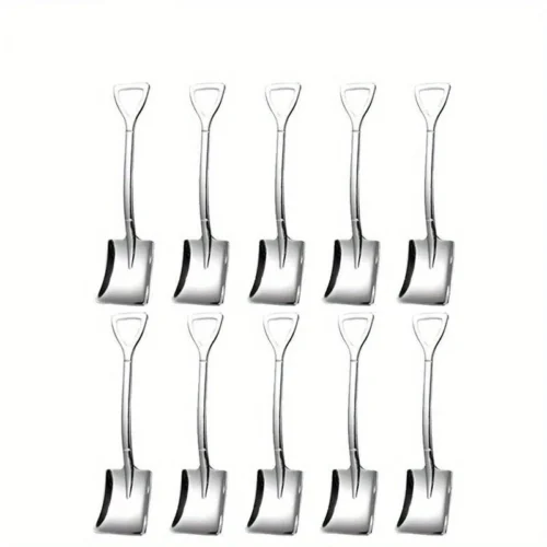 Set 10 cucchiaini dessert acciaio inox paletta caffè gelato frutta cucina