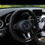 1pz copertura volante simil fibra carbonio pelle PU nero 36.8-38.1cm unisex